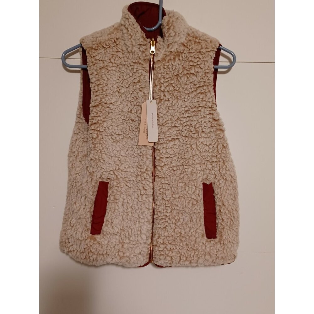 Love tree Vest Brand New Maroon Reversable 2 -n-1 Jacket Size Small - Picture 3 of 6